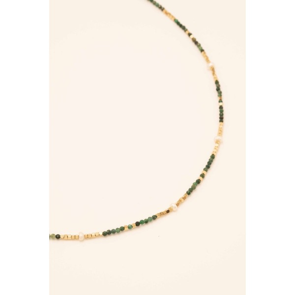 Braceline necklace GREEN AGATE