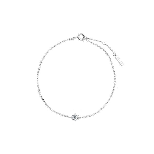 PD PAOLA sterling silver bracelet WHITE SOLITARY