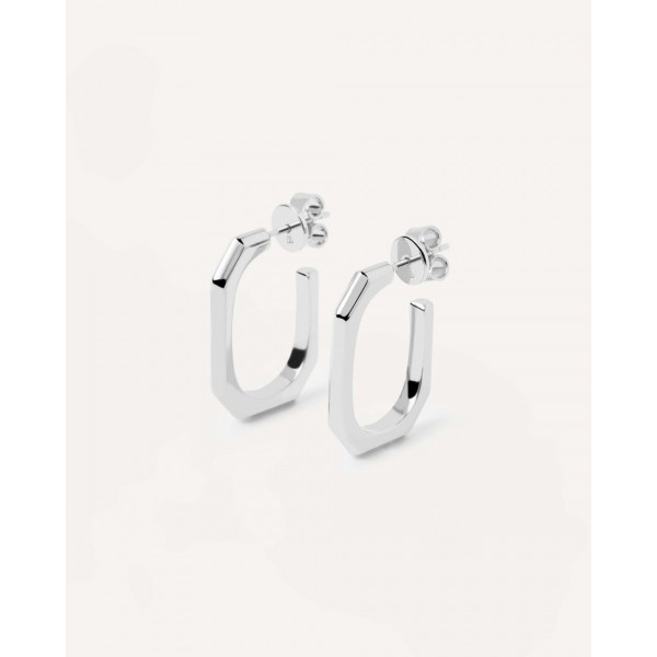 PD PAOLA sterling silver earrings SIGNATURE LINK EARRINGS