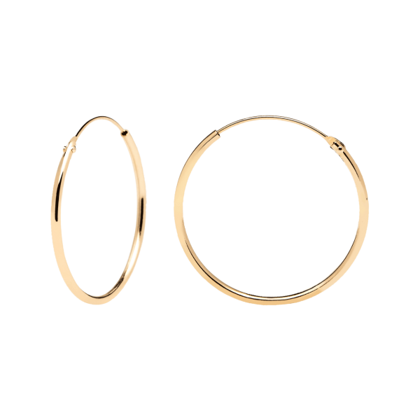  PD PAOLA gold plated sterling silver earrings LARGE HOOPS