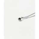 PD PAOLA sterling silver necklace BLACK SOLITARY SILVER