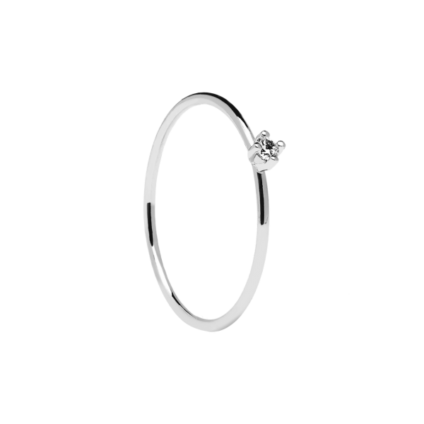 PD PAOLA sterling silver ring WHITE SOLITARY