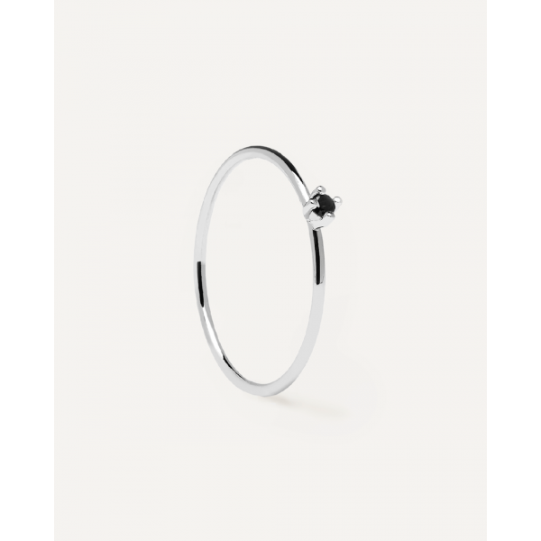 PD PAOLA sterling silver ring BLACK SOLITARY